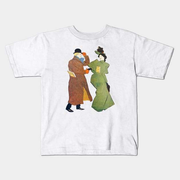 Edwardian Couple Kids T-Shirt by tracey
